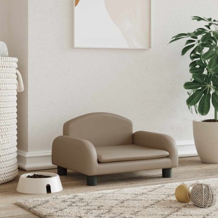 Cama para perros de cuero sintético color capuchino 50x40x30 cm en Camas para perros | Comprar online en Foru.es