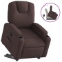 Sillón reclinable elevable tela marrón oscuro en Sillones | Comprar online en Foru.es