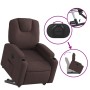 Sillón reclinable elevable tela marrón oscuro en Sillones | Comprar online en Foru.es