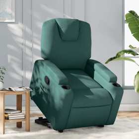Sillón reclinable elevable tela verde oscuro en Sillones | Comprar online en Foru.es