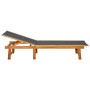 Tumbona con mesita de madera maciza de acacia y textilene de vidaXL, Tumbonas - Ref: Foro24-41746, Precio: 164,21 €, Descuent...