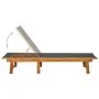 Lounger with table in solid acacia wood and textilene by vidaXL, Loungers - Ref: Foro24-41746, Price: 172,80 €, Discount: %