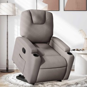 Sillón reclinable elevable tela gris taupe en Sillones | Comprar online en Foru.es