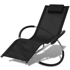 Geometric garden lounger black and gray steel by vidaXL, Loungers - Ref: Foro24-42400, Price: 90,35 €, Discount: %