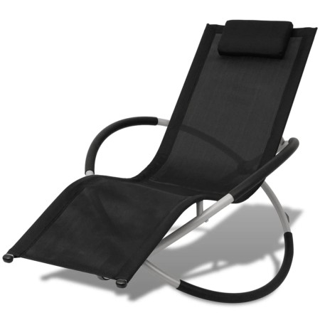 Tumbona geométrica de jardín acero negro y gris de vidaXL, Tumbonas - Ref: Foro24-42400, Precio: 104,33 €, Descuento: %