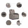 Sillón reclinable elevable tela gris taupe en Sillones | Comprar online en Foru.es