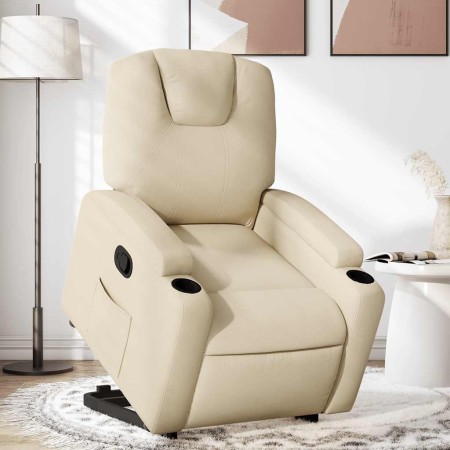 Sillón reclinable elevable de tela color crema en Sillones | Comprar online en Foru.es