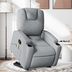Sillón de masaje reclinable de pie de tela gris claro en Sillones | Comprar online en Foru.es