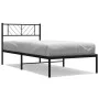 Bed frame with black metal headboard 80x200 cm by , Beds and slatted bases - Ref: Foro24-372170, Price: 60,03 €, Discount: %