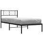 Bed frame with black metal headboard 80x200 cm by , Beds and slatted bases - Ref: Foro24-372170, Price: 60,03 €, Discount: %