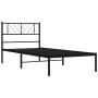Bed frame with black metal headboard 80x200 cm by , Beds and slatted bases - Ref: Foro24-372170, Price: 60,03 €, Discount: %