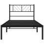 Bed frame with black metal headboard 80x200 cm by , Beds and slatted bases - Ref: Foro24-372170, Price: 60,03 €, Discount: %