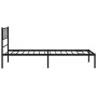 Bed frame with black metal headboard 80x200 cm by , Beds and slatted bases - Ref: Foro24-372170, Price: 60,03 €, Discount: %