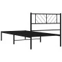 Bed frame with black metal headboard 80x200 cm by , Beds and slatted bases - Ref: Foro24-372170, Price: 60,03 €, Discount: %