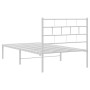 Estructura de cama de metal con cabecero blanco 75x190 cm de , Camas y somieres - Ref: Foro24-355698, Precio: 65,86 €, Descue...