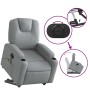 Sillón de masaje reclinable de pie de tela gris claro en Sillones | Comprar online en Foru.es