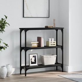 Mesa consola madera de ingeniería negra 75x22,5x75 cm de , Mesas auxiliares - Ref: Foro24-834030, Precio: 44,09 €, Descuento: %