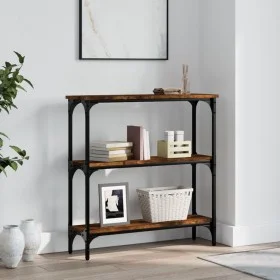 Mesa consola madera de ingeniería roble ahumado 75x22,5x75 cm de , Mesas auxiliares - Ref: Foro24-834032, Precio: 41,09 €, De...