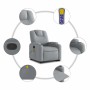 Sillón de masaje reclinable de pie de tela gris claro en Sillones | Comprar online en Foru.es