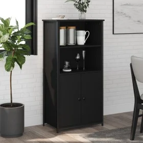 Aparador alto madera de ingeniería negro 62x36x121,5 cm de , Aparadores - Ref: Foro24-834210, Precio: 95,61 €, Descuento: %