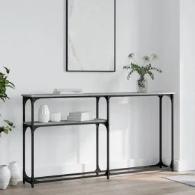 Mesa consola madera de ingeniería gris Sonoma 145x22,5x75 cm de , Mesas auxiliares - Ref: Foro24-834098, Precio: 48,27 €, Des...