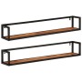 Estantes de pared 2 uds madera maciza mango hierro 110x17x17 cm de , Estantes y estanterías - Ref: Foro24-353794, Precio: 89,...