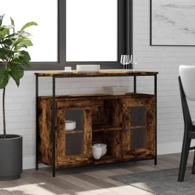Aparador de madera de ingeniería roble ahumado 100x35x80 cm de , Aparadores - Ref: Foro24-835506, Precio: 89,36 €, Descuento: %