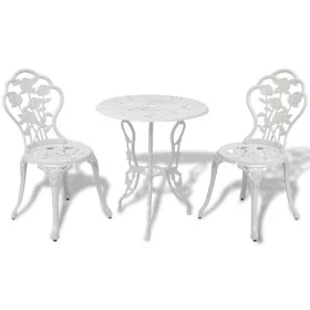 Garden bistro table and chairs 3 pieces white cast aluminum by vidaXL, Garden sets - Ref: Foro24-42165, Price: 176,26 €, Disc...