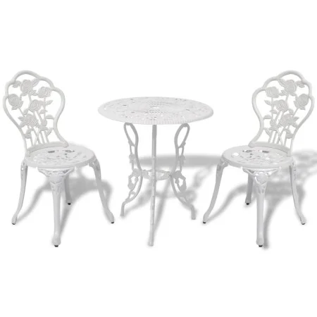 Garden bistro table and chairs 3 pieces white cast aluminum by vidaXL, Garden sets - Ref: Foro24-42165, Price: 176,26 €, Disc...
