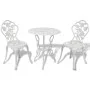 Garden bistro table and chairs 3 pieces white cast aluminum by vidaXL, Garden sets - Ref: Foro24-42165, Price: 176,26 €, Disc...