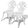 Garden bistro table and chairs 3 pieces white cast aluminum by vidaXL, Garden sets - Ref: Foro24-42165, Price: 176,26 €, Disc...
