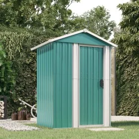Cobertizo de jardín acero galvanizado verde 126x97,5x177 cm de , Cobertizos - Ref: Foro24-316233, Precio: 143,34 €, Descuento: %