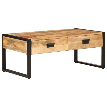 Mesa de centro hierro y madera maciza de mango 100x54x40 cm de , Mesas de centro - Ref: Foro24-356246, Precio: 253,86 €, Desc...