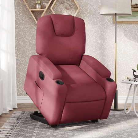 Sillón eléctrico reclinable elevable de tela rojo tinto en Sillones | Comprar online en Foru.es