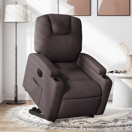 Sillón eléctrico reclinable elevable de tela marrón oscuro en Sillones | Comprar online en Foru.es