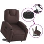 Sillón eléctrico reclinable elevable de tela marrón oscuro en Sillones | Comprar online en Foru.es