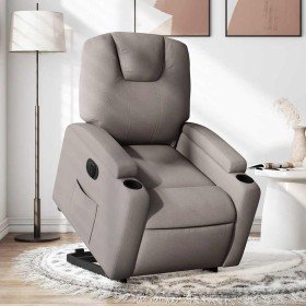 Sillón eléctrico reclinable elevable de tela gris taupe en Sillones | Comprar online en Foru.es