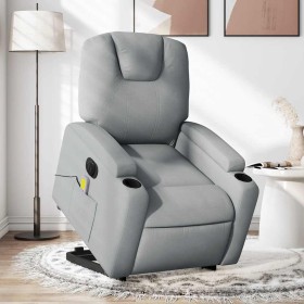 Sillón de masaje eléctrico reclinable elevable tela gris claro en Sillones | Comprar online en Foru.es