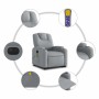 Sillón de masaje eléctrico reclinable elevable tela gris claro en Sillones | Comprar online en Foru.es