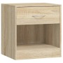 Mesitas de noche 2 unidades con un cajón y estante color roble de vidaXL, Mesitas de noche - Ref: Foro24-242546, Precio: 54,5...