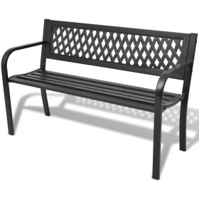 Black steel garden bench 118 cm by vidaXL, garden benches - Ref: Foro24-42169, Price: 103,14 €, Discount: %