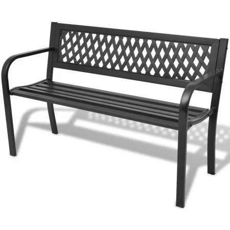 Black steel garden bench 118 cm by vidaXL, garden benches - Ref: Foro24-42169, Price: 103,14 €, Discount: %
