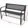 Black steel garden bench 118 cm by vidaXL, garden benches - Ref: Foro24-42169, Price: 103,14 €, Discount: %