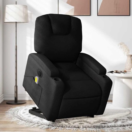 Sillón de masaje eléctrico reclinable elevable tela negro en Sillones | Comprar online en Foru.es