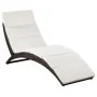 Folding sun lounger with brown synthetic rattan cushion by vidaXL, Loungers - Ref: Foro24-41808, Price: 158,57 €, Discount: %