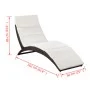 Folding sun lounger with brown synthetic rattan cushion by vidaXL, Loungers - Ref: Foro24-41808, Price: 158,57 €, Discount: %
