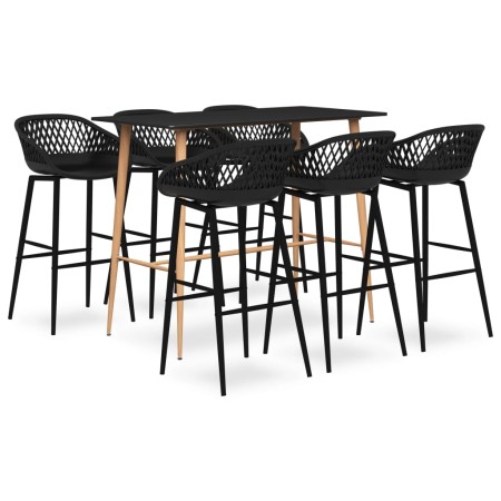 Mesa alta y taburetes de bar 7 piezas negro de , muebles para cocinas y comedores - Ref: Foro24-3057473, Precio: 544,16 €, De...