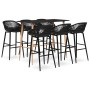Mesa alta y taburetes de bar 7 piezas negro de , muebles para cocinas y comedores - Ref: Foro24-3057473, Precio: 544,16 €, De...