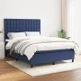 Box spring bed with blue fabric mattress 140x190 cm by , Beds and slatted bases - Ref: Foro24-3142095, Price: 500,13 €, Disco...