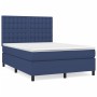 Cama box spring con colchón tela azul 140x190 cm de , Camas y somieres - Ref: Foro24-3142095, Precio: 505,18 €, Descuento: %